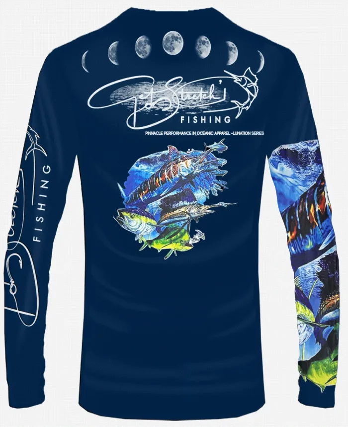 Froth Custom fishing Shirt navy back