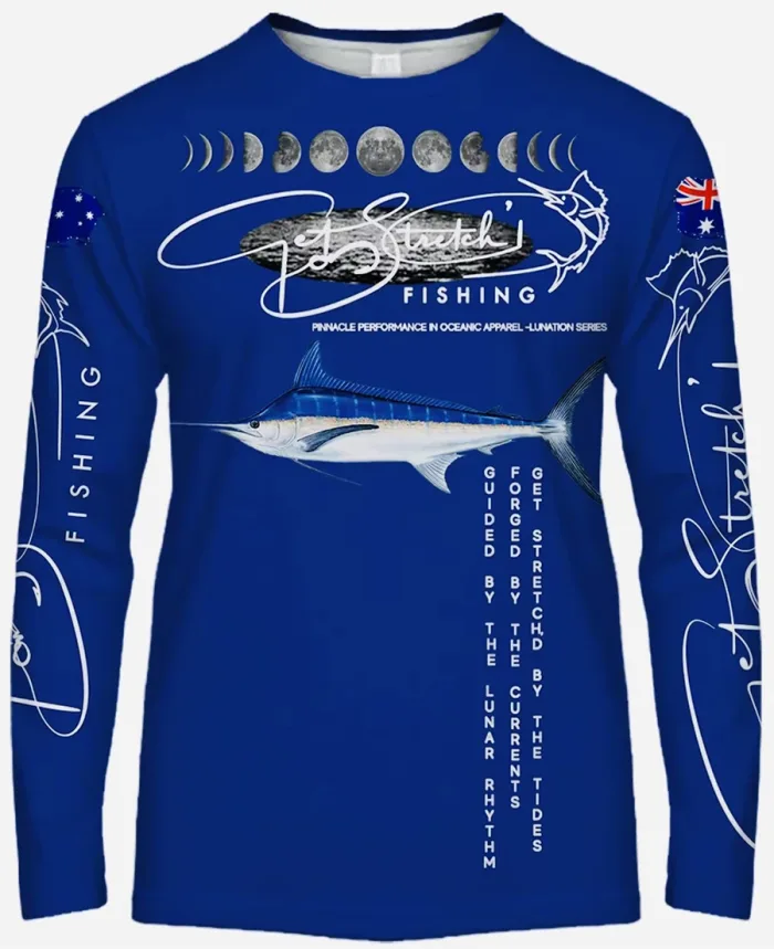 Lunar Billfish – Stretch Pinnacle- fishing shirt blue front
