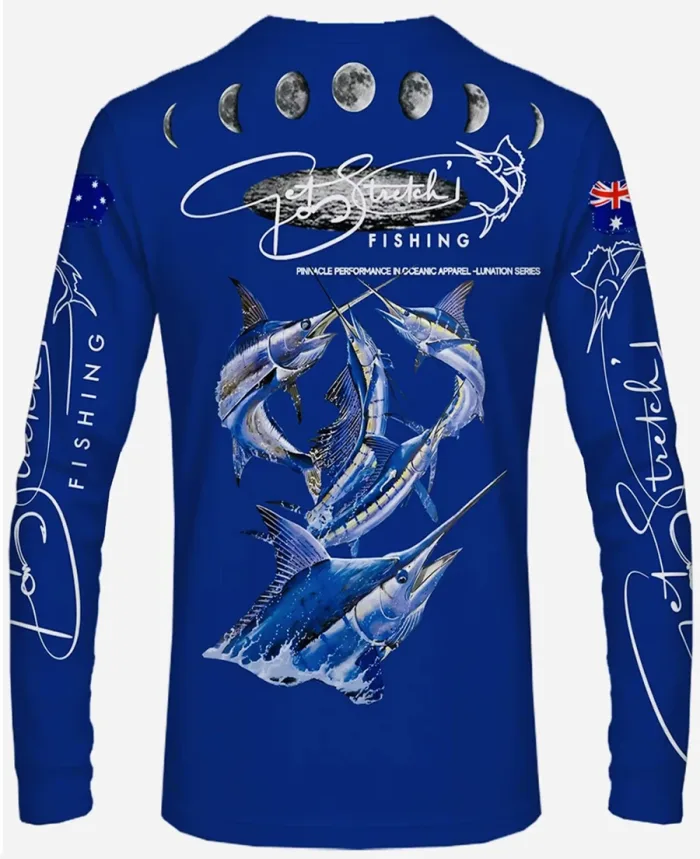 Lunar Billfish – Stretch Pinnacle- fishing shirt blue back