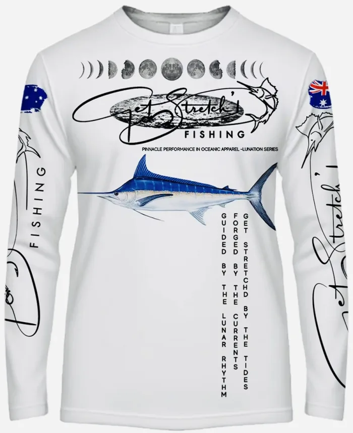 Lunar Billfish – Stretch Pinnacle- fishing shirt white front