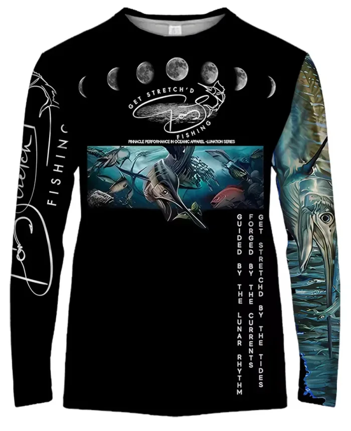 Lunar Baitball - Stretch Sail custom fishing Shirt black front