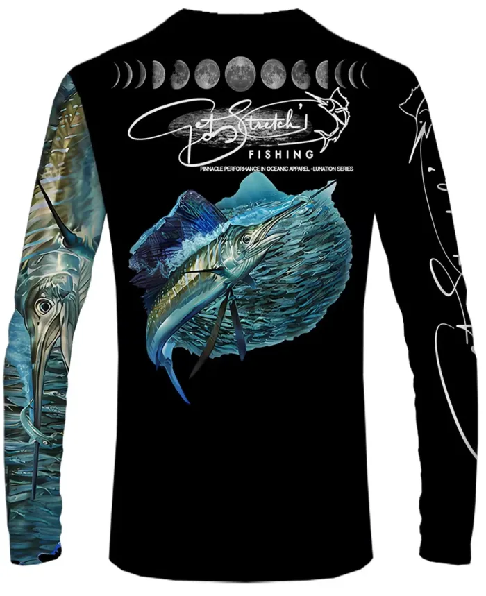 Lunar Baitball - Stretch Sail custom fishing Shirt black back