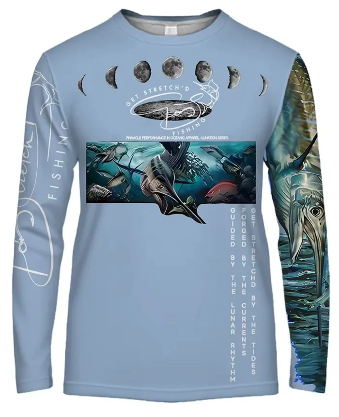 Lunar Baitball - Stretch Sail custom fishing Shirt front back