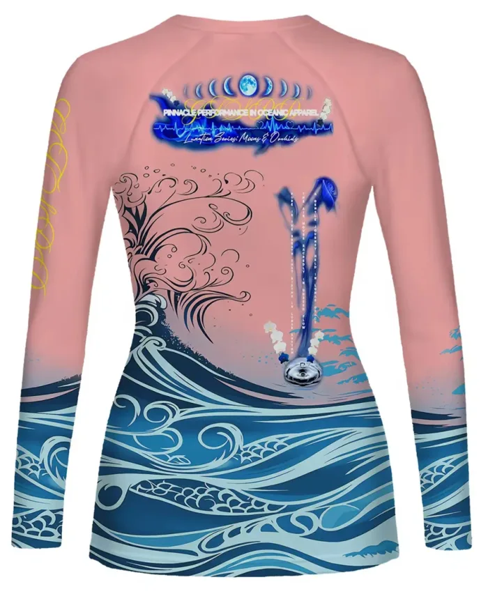 womens custom fishing shirt pink back